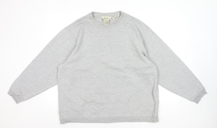Eddie Bauer Unisex Grey Pullover Sweatshirt L Regular Cotton Blend