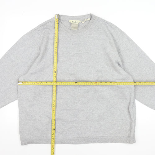 Eddie Bauer Unisex Grey Pullover Sweatshirt L Regular Cotton Blend