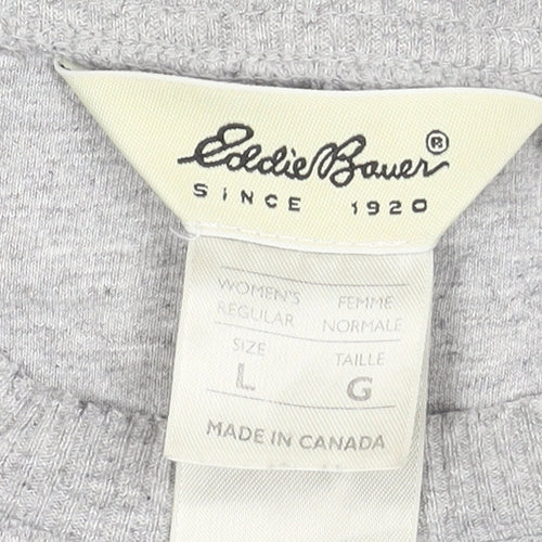 Eddie Bauer Unisex Grey Pullover Sweatshirt L Regular Cotton Blend