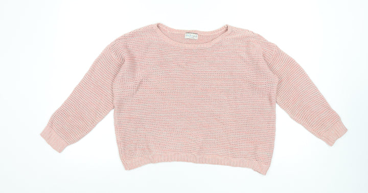 Marks and Spencer Women's Pink Cotton Knit Jumper Size 12