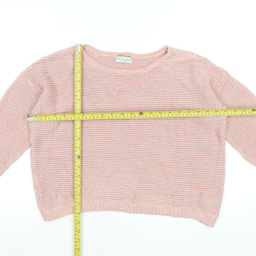 Marks and Spencer Women's Pink Cotton Knit Jumper Size 12