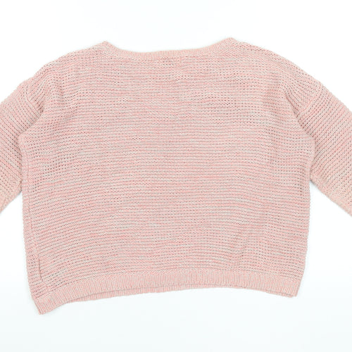 Marks and Spencer Women's Pink Cotton Knit Jumper Size 12