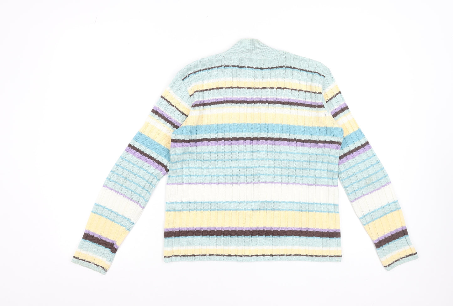 Items Women’s Multicoloured Striped Mock Neck Jumper Size 12