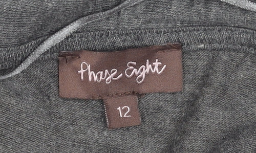Phase Eight Women's Grey Size 12 Open Front Long Sleeve Cardigan