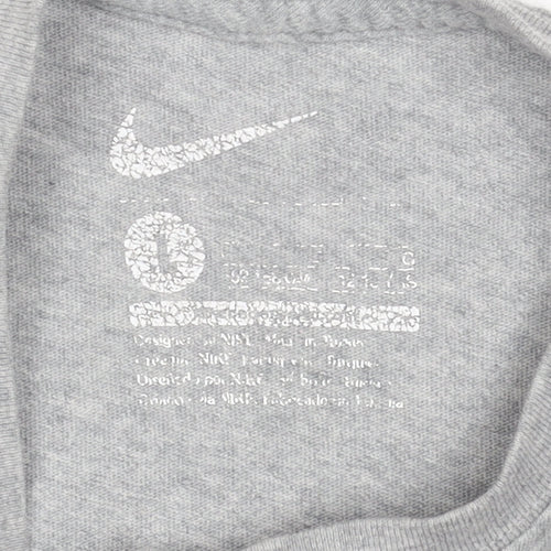 Nike Men's Grey Graphic Short Sleeve Cotton T-Shirt Size L