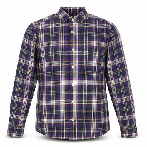 Topman Men's Purple Plaid Flannel Button-Up Shirt Size S Regular Fit