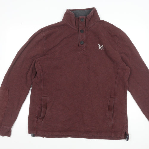 Crew Clothing Co. Men's Brown 2XL Henley Button Sweatshirt