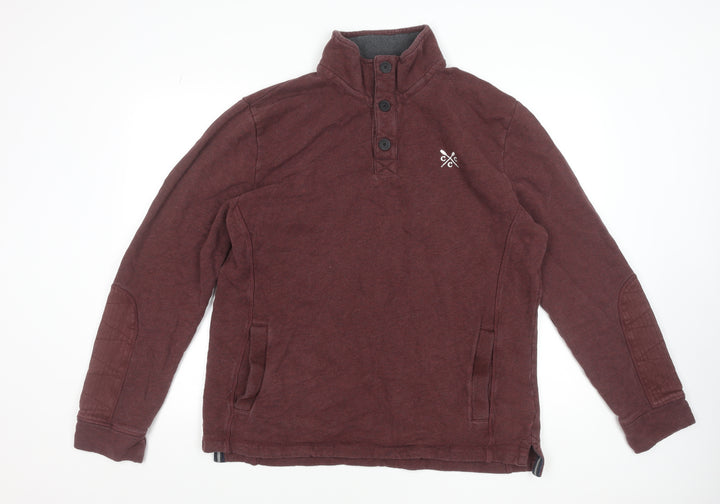 Crew Clothing Co. Men's Brown 2XL Henley Button Sweatshirt
