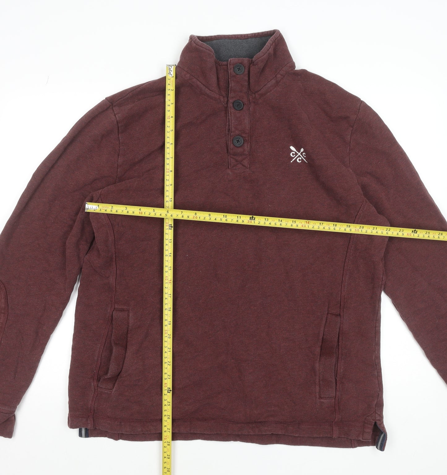 Crew Clothing Co. Men's Brown 2XL Henley Button Sweatshirt