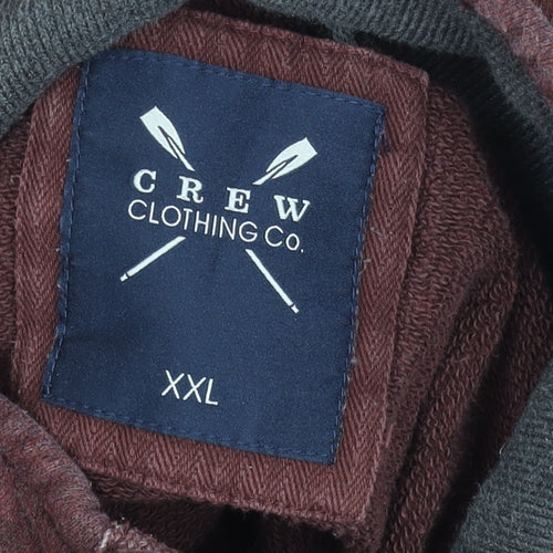 Crew Clothing Co. Men's Brown 2XL Henley Button Sweatshirt