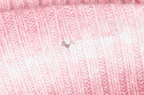 Marks and Spencer Womens Pink Striped Ribbed Knit Pullover Jumper M