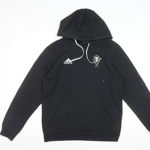 Adidas Men's Black Hoodie SCFC Logo Pullover Size M Cotton Blend