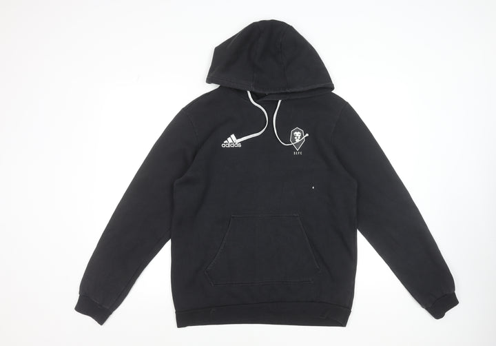 Adidas Men's Black Hoodie SCFC Logo Pullover Size M Cotton Blend