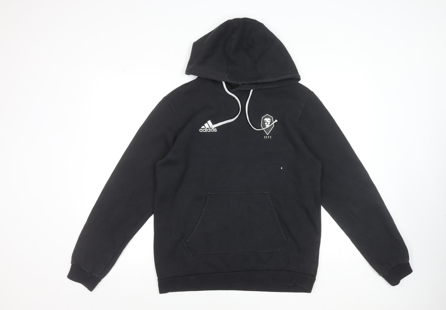 Adidas Men's Black Hoodie SCFC Logo Pullover Size M Cotton Blend
