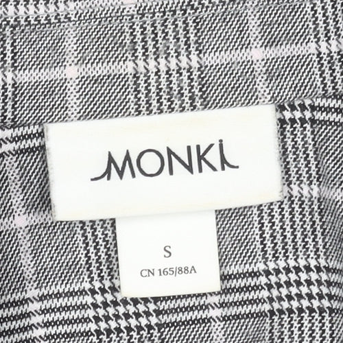Monki Women’s Grey Check Blazer Jacket Size S Relaxed Fit