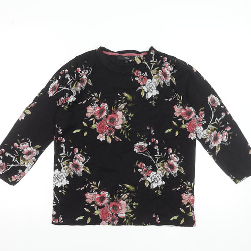 Next Womens Black Floral Long Sleeve Blouse Size 12