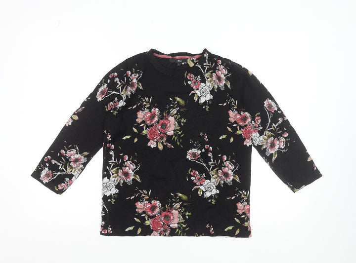 Next Womens Black Floral Long Sleeve Blouse Size 12