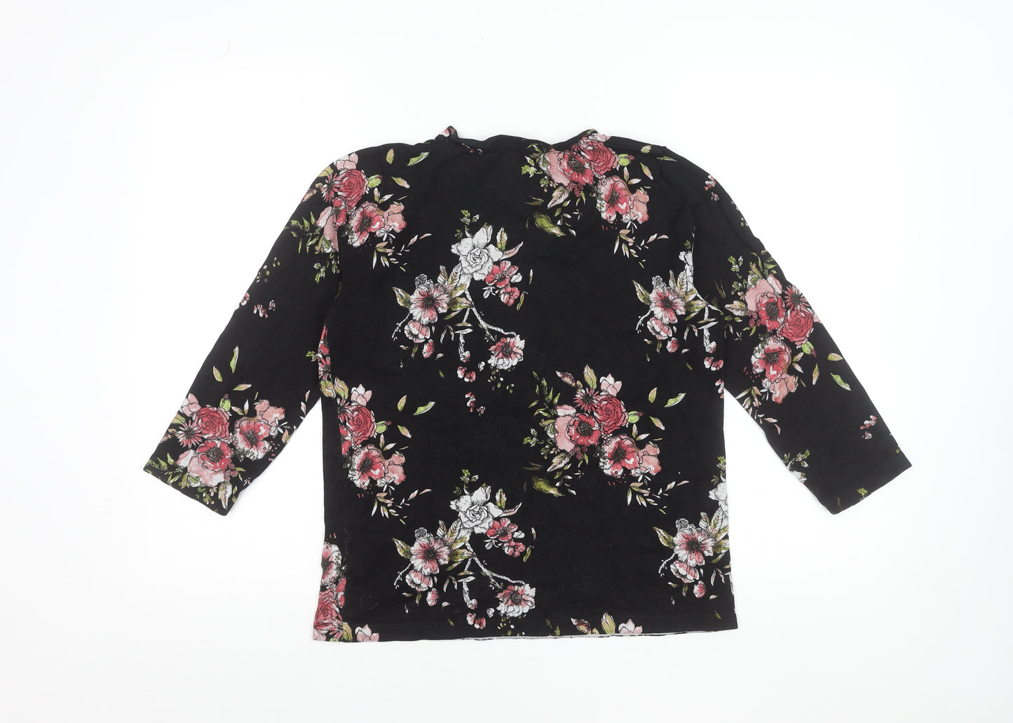 Next Womens Black Floral Long Sleeve Blouse Size 12