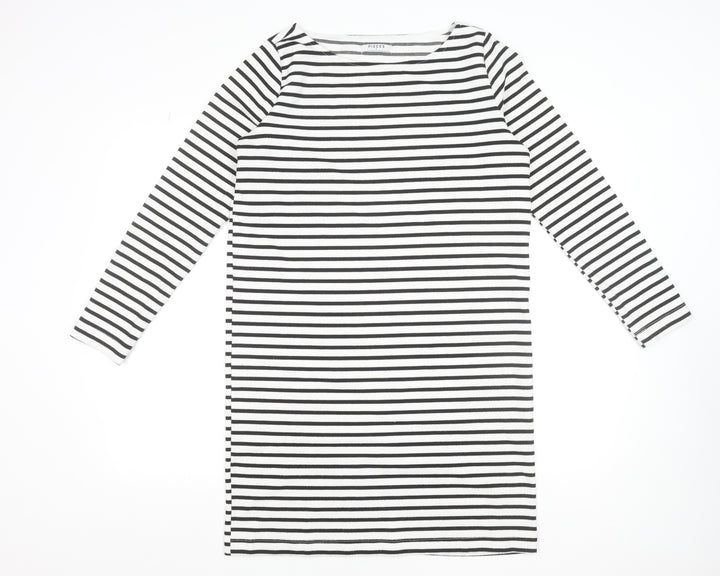 Pieces Women’s Black White Striped T-Shirt Dress Size M