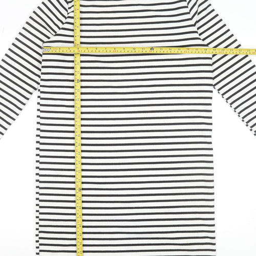 Pieces Women’s Black White Striped T-Shirt Dress Size M