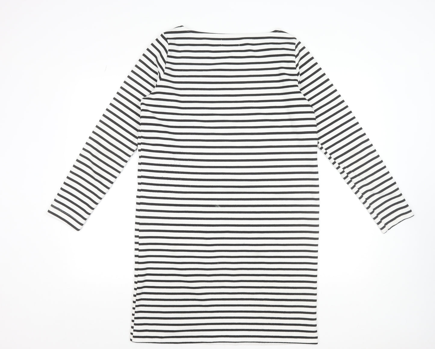 Pieces Women’s Black White Striped T-Shirt Dress Size M