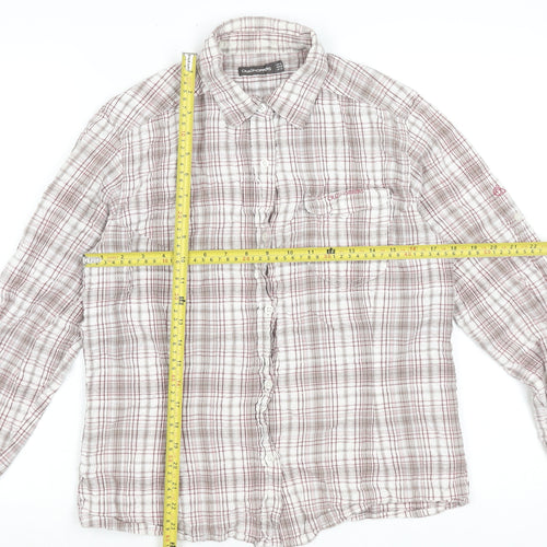 Craghoppers Women's Beige Check Cotton Long Sleeve Shirt UK14