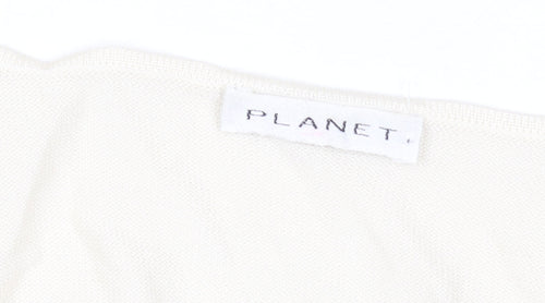Planet Women's Ivory Beaded Sleeveless Viscose Knit Tank Top Size L
