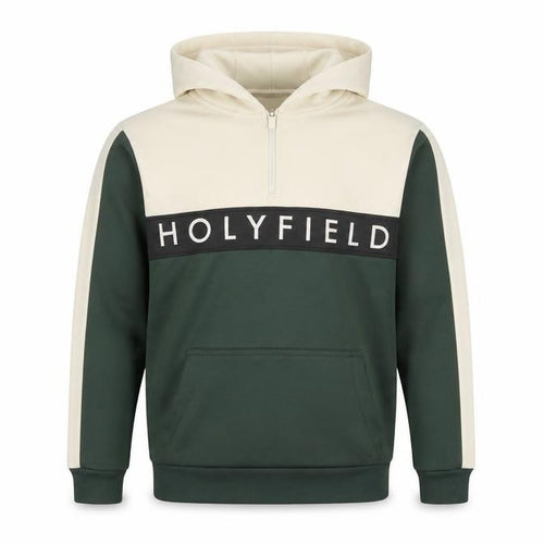Holyfield Boys Green & Cream Pullover Hoodie Size 10-12 Years Colourblock
