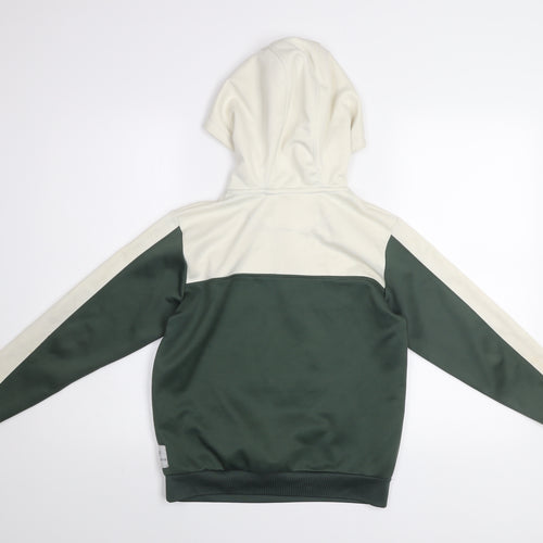 Holyfield Boys Green & Cream Pullover Hoodie Size 10-12 Years Colourblock