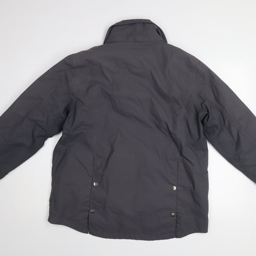 Joules Womens Grey Waterproof Mid-Length Rain Coat Jacket UK 14