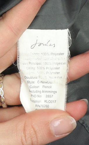 Joules Womens Grey Waterproof Mid-Length Rain Coat Jacket UK 14