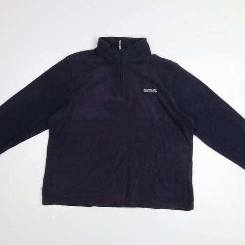 Regatta Women Navy Fleece 1/2 Zip Pullover Sweatshirt UK 16