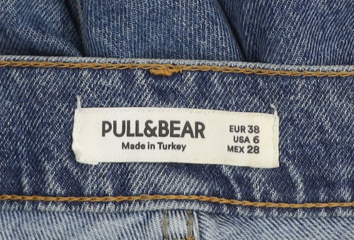 Pull&Bear Women's Blue Distressed Straight Leg Jeans Size 10