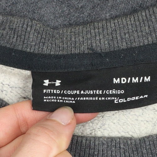 Under Armour Men’s Grey ColdGear Fleece Pullover Sweatshirt M
