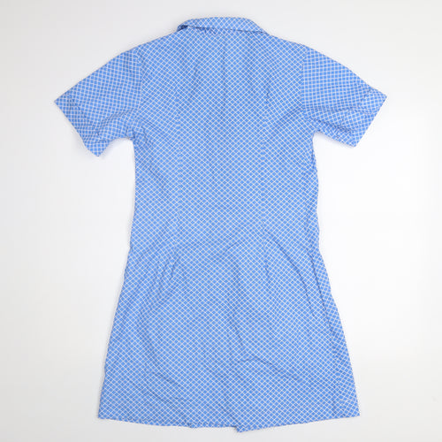 Denby Dale Women's Blue Geometric Cotton Shirt Dress Size 10