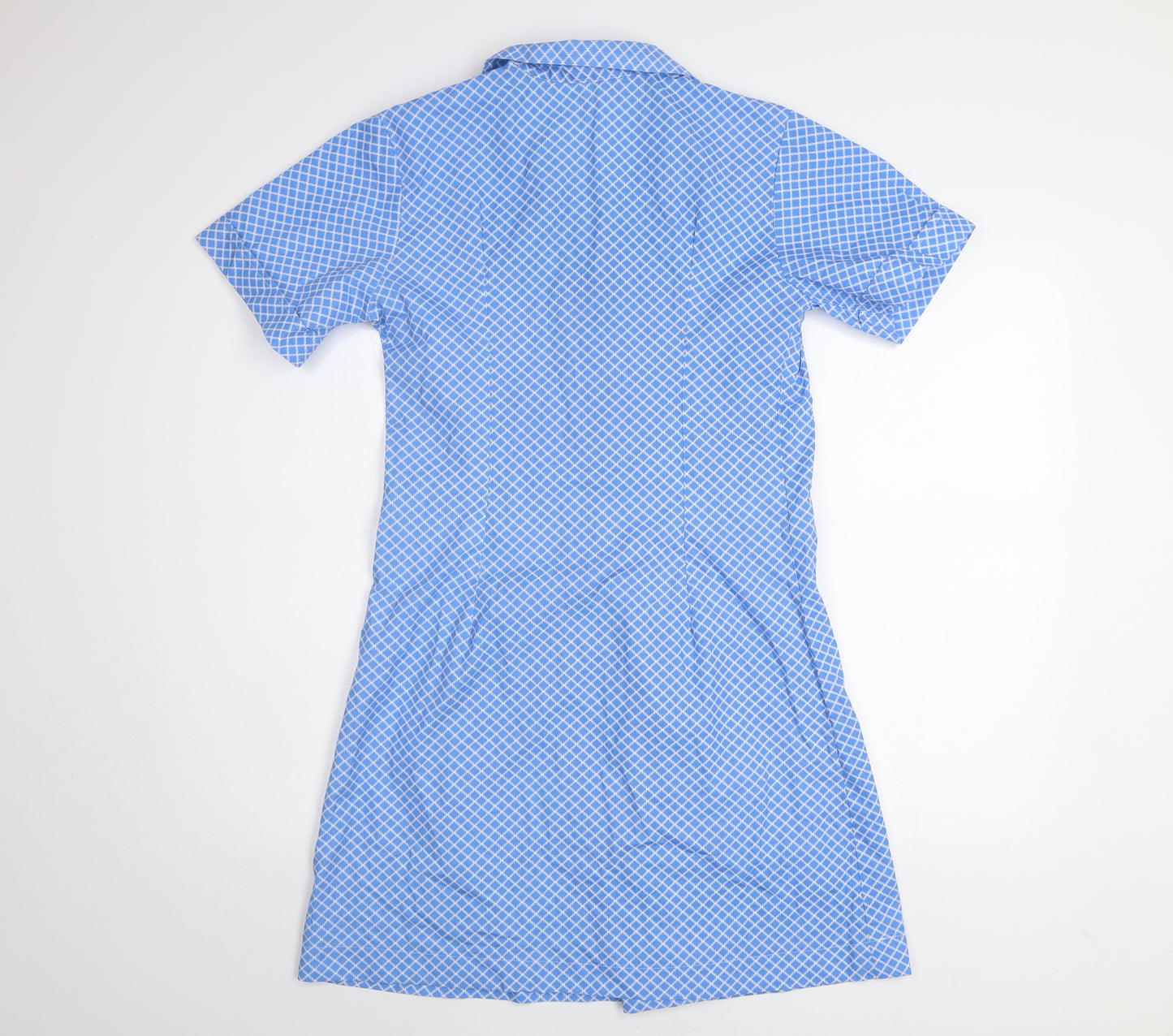 Denby Dale Women's Blue Geometric Cotton Shirt Dress Size 10