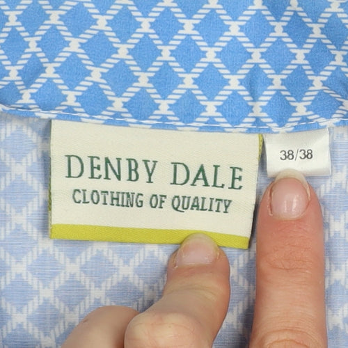 Denby Dale Women's Blue Geometric Cotton Shirt Dress Size 10