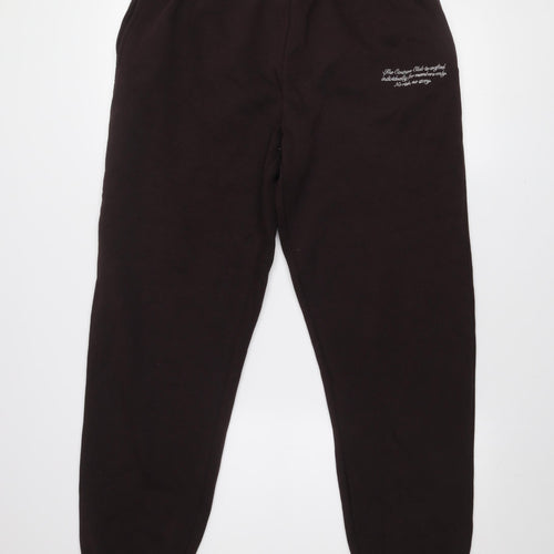 Couture Womens Brown Jogger Fleece Activewear Trousers Size 10
