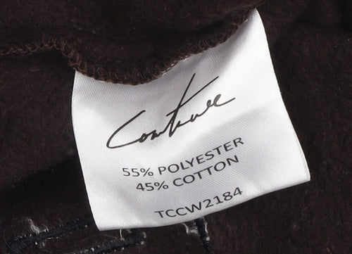 Couture Womens Brown Jogger Fleece Activewear Trousers Size 10