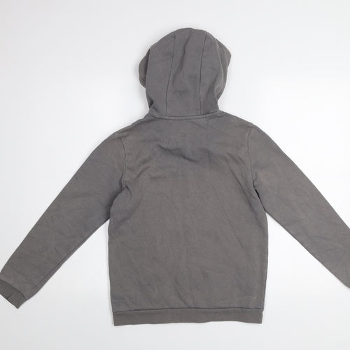 Adidas Boys Grey Pullover Hoodie 12 Years Cotton Blend Logo Casual