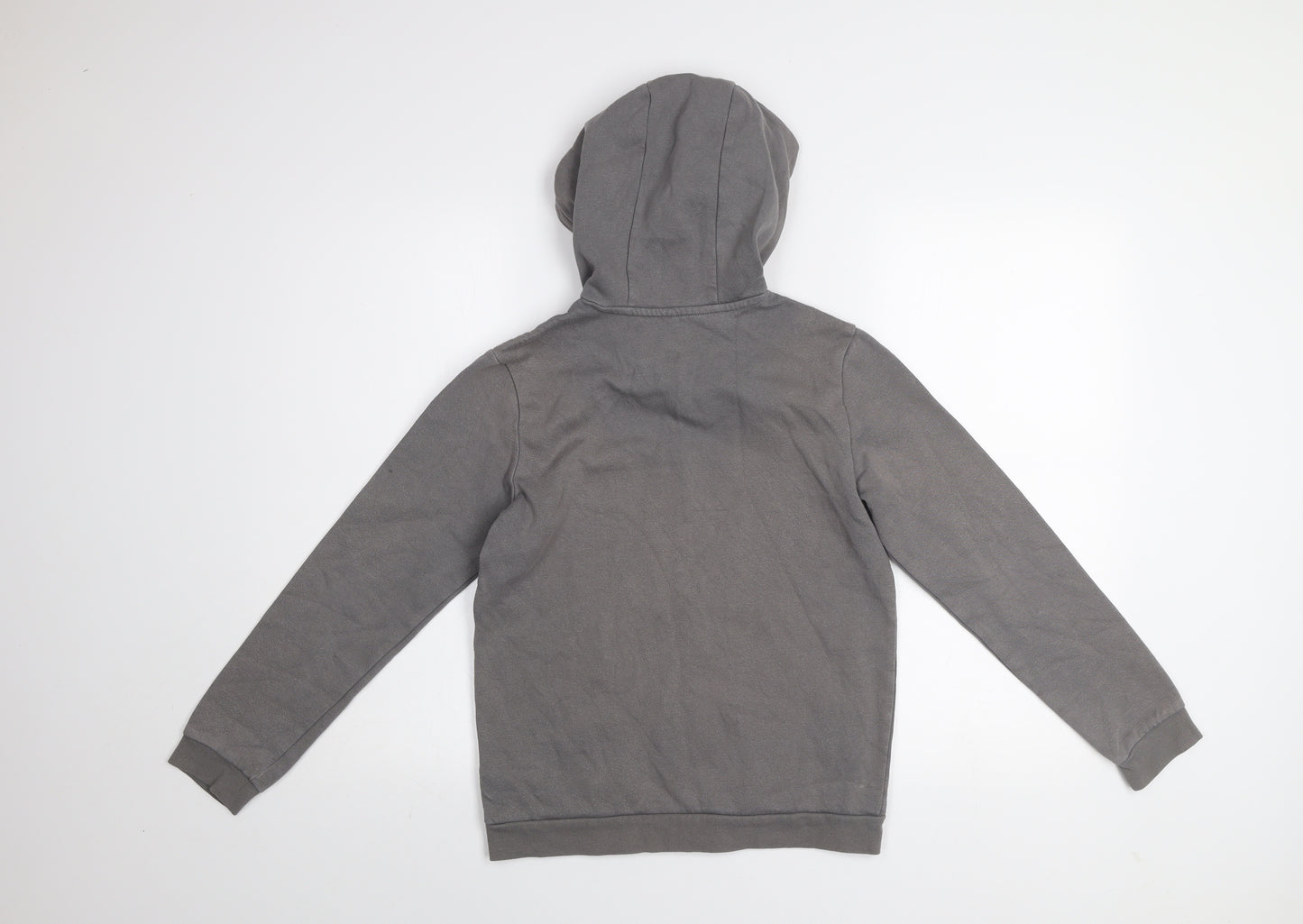 Adidas Boys Grey Pullover Hoodie 12 Years Cotton Blend Logo Casual