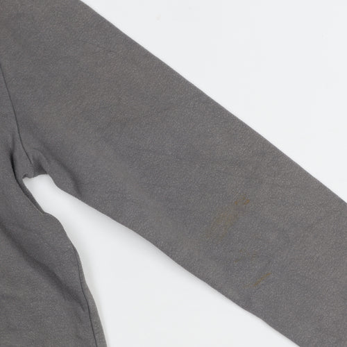 Adidas Boys Grey Pullover Hoodie 12 Years Cotton Blend Logo Casual