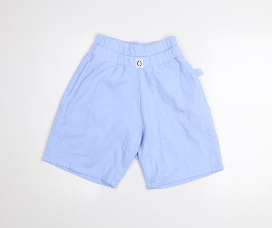Little O Women Blue Cotton Athletic Shorts Size M