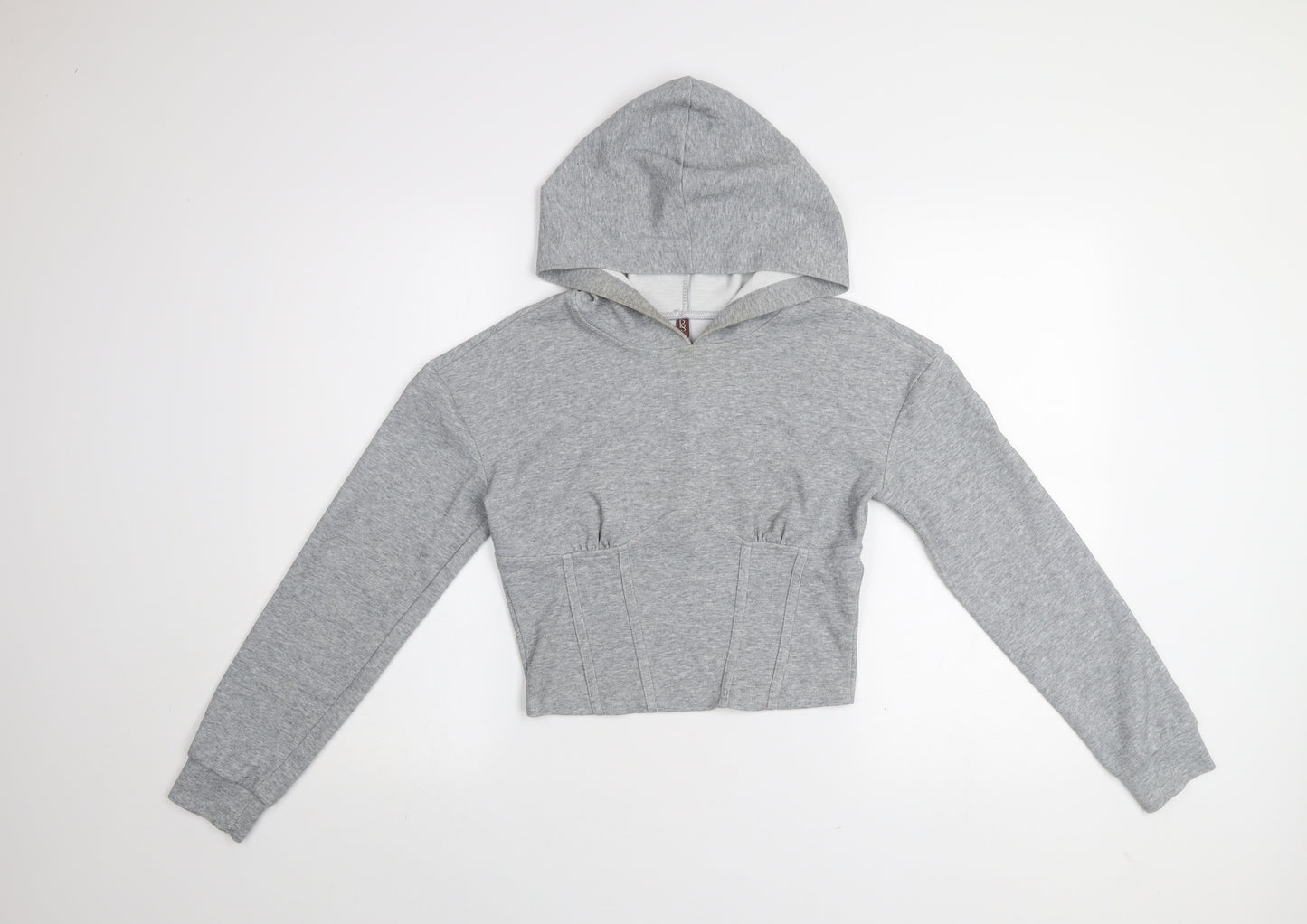 By Swan Women’s Grey Pullover Cropped Hoodie Size S