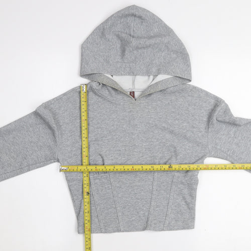 By Swan Women’s Grey Pullover Cropped Hoodie Size S