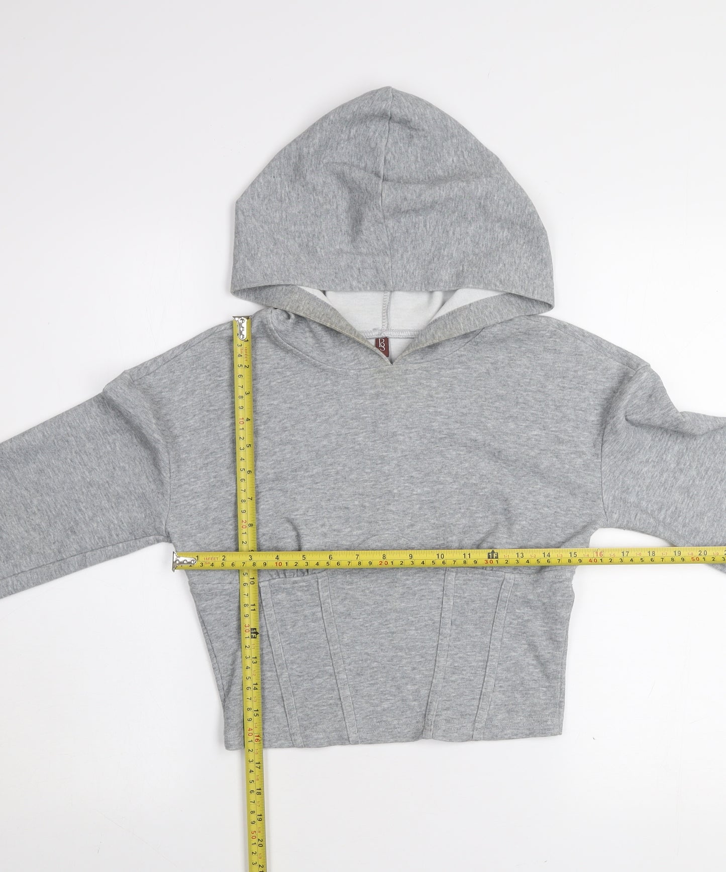By Swan Women’s Grey Pullover Cropped Hoodie Size S