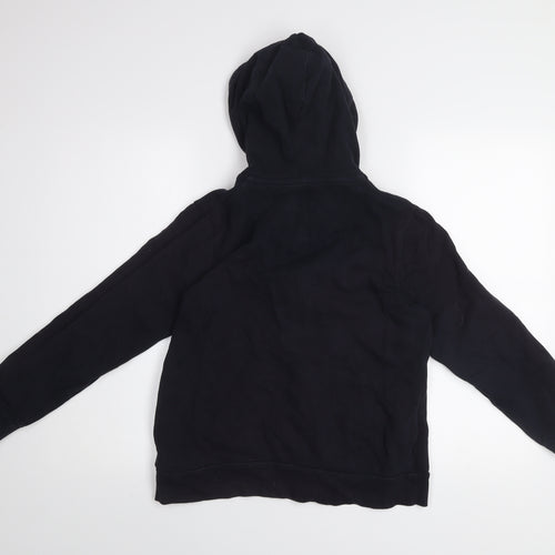 Maine New England Women Black Full Zip Hoodie Size 12 Cotton Lined