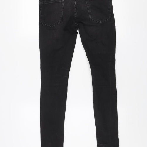 Topman Men's Black Skinny Distressed Jeans Size 28