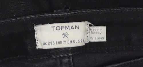 Topman Men's Black Skinny Distressed Jeans Size 28