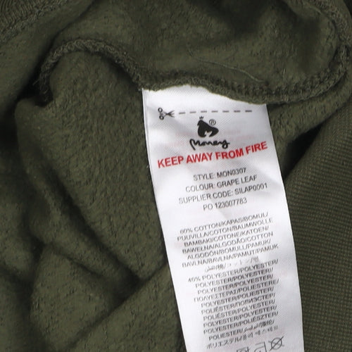 Money Boys Green Hoodie 9-10 Years Pullover Cotton Blend Logo Design